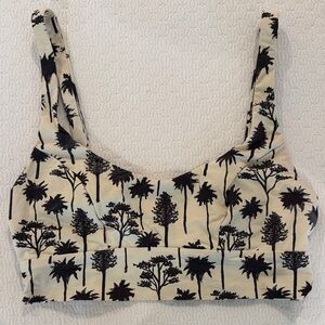 Boys + Arrows Black Tree-Print bikini top size medium